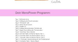 Mitgliederbereich MenoPower, 28 Tage Trainingsplan, Gabriela Höper